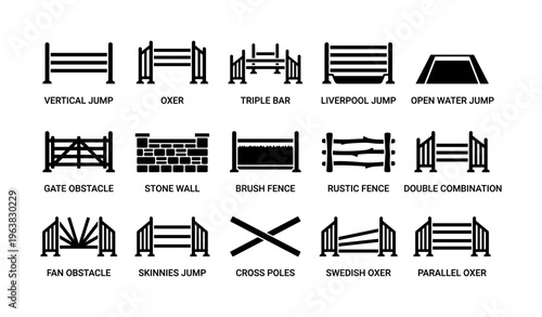 Equestrian jump types: vertical, oxer, triple bar, liverpool, more