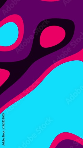 Vibrant cyan, magenta and purple liquid abstract shapes morphing and flowing in a vertical composition, ideal for social media stories and digital ads