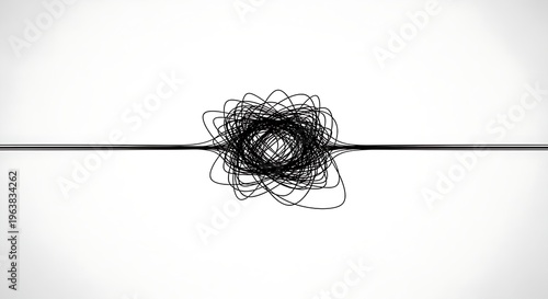 Tangled Messy Line Scribble Symbolizing Chaos and Confusion