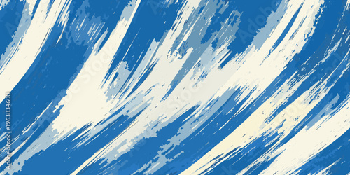 Abstract blue and white brushstrokes creating a dynamic background texture