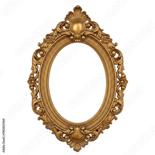 Elegant ornate gold frame with intricate filigree detailing around the border