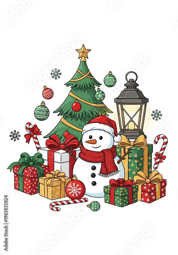 Cute farm animals in hats.