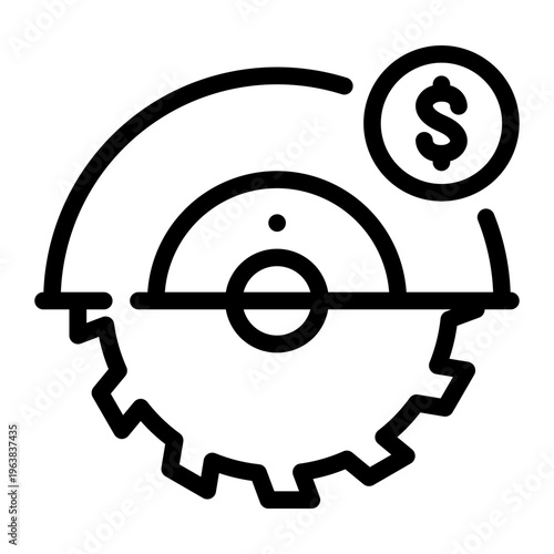 circular saw line icon