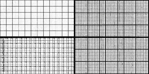 Gridded image showing varying degrees of distortion and pixelation