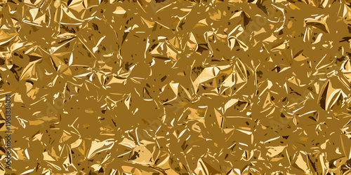 A shimmering textured background of crumpled golden foil or material