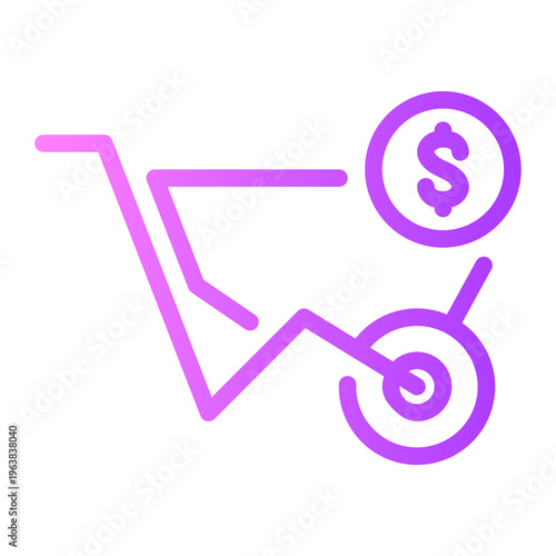 wheelbarrow gradient icon