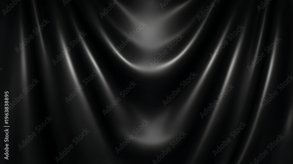 Fototapeta premium A black curtain with a shiny, silky texture