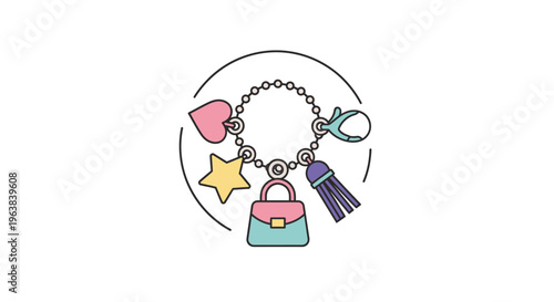 Cute Cartoon Style Charm Bracelet Icon
