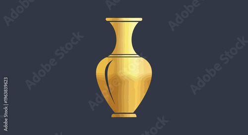 Elegant Golden Vase On Dark Background