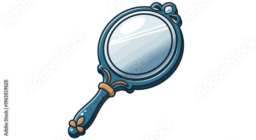 Elegant Handheld Mirror with Decorative Details