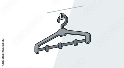 Minimalist Gray Clothes Hanger with Hooks