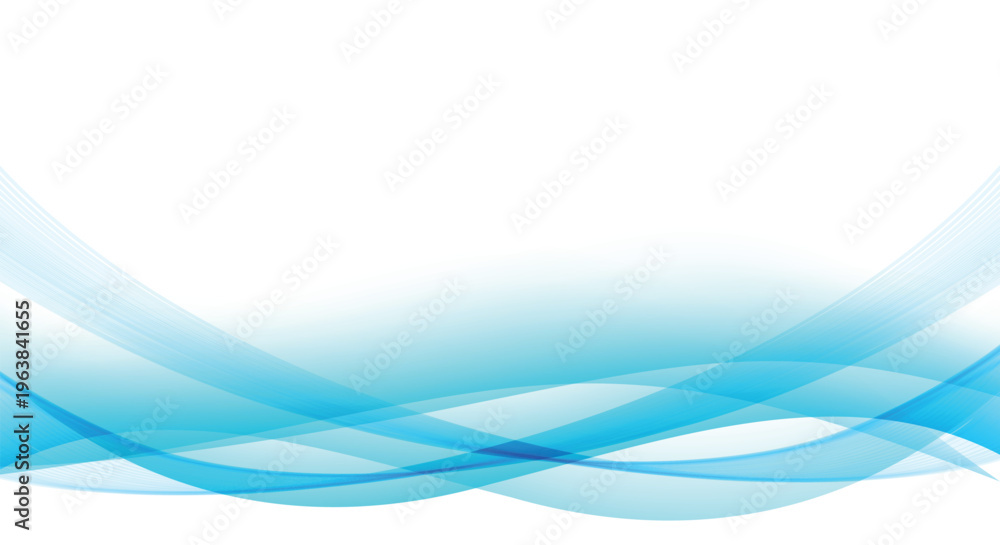 Fototapeta premium Abstract Blue Flowing Wave on White Background
