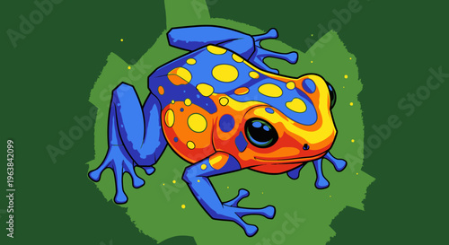 Colorful Poison Dart Frog Sitting.
