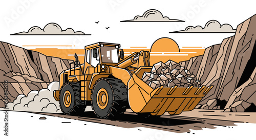Large Yellow Construction Dump Truck Vehicle 1.