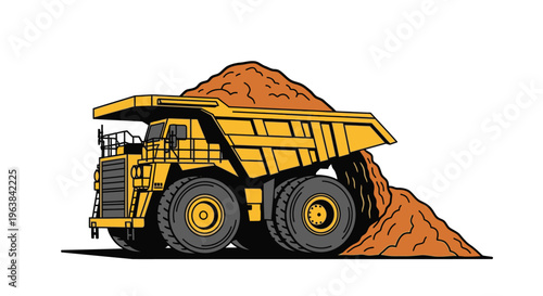 Large Yellow Mining Dump Truck Vehicle 3.