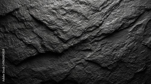 Wallpaper Mural Dark gray rock texture layered stone surface slate pattern rugged rough background with dramatic shadow and moody lighting Torontodigital.ca