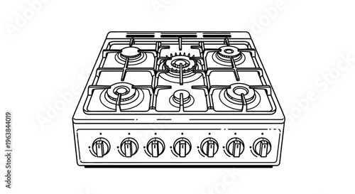 Gas Stove Cooktop with Knobs.