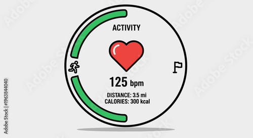 Heart rate monitor display screen.