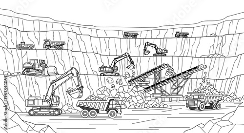 Heavy machinery at mining site operation 1.