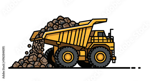 Large Yellow Mining Dump Truck Vehicle 2.