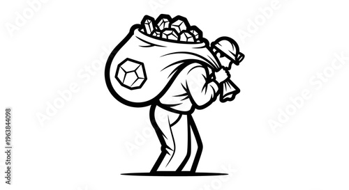 Man carrying a large sack potatoes.
