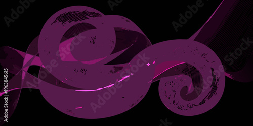 Abstract swirls of magenta and pink shapes against a dark background