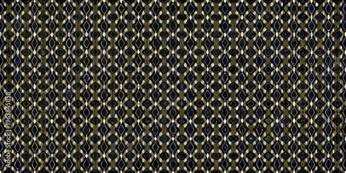 Intricate geometric pattern of dark and gold diamond shapes