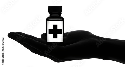 bottle, hand, holding, medicine, pill, tablet, capsule, drug, pharmacy, healthcare, medical, health, prescription, medication, remedy, cure, treatment, pharma, container, vial, liquid, supplement, vit