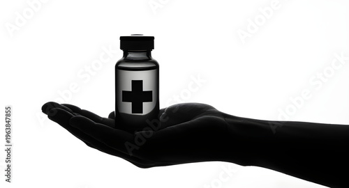 hand, holding, medicine, bottle, pill, tablet, capsule, drug, pharmacy, healthcare, medical, health, prescription, medication, remedy, cure, treatment, pharma, container, vial, liquid, supplement, vit