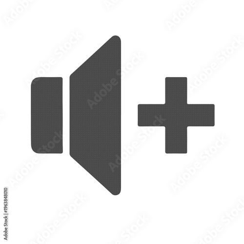 Volume Up Speaker Icon Sound Increase Audio Control Symbol Flat Minimal Design Isolated on White PNG Transparent Background