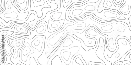 Black and white topographic map contour lines pattern
