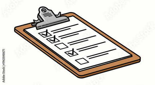 Clipboard with check boxes marked.