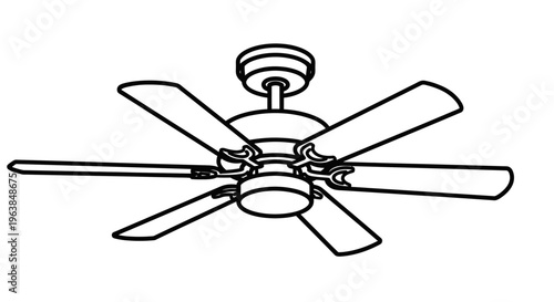Ceiling fan with four blades installed.