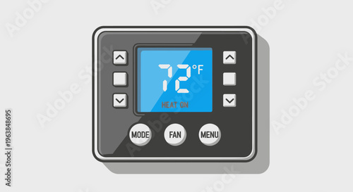 Digital thermostat control panel device.