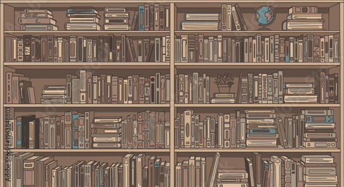 Large collection of books on shelves 1.