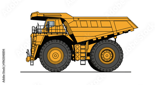 Large Yellow Mining Dump Truck Vehicle 4.