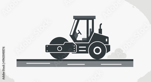 Road roller construction vehicle machine.