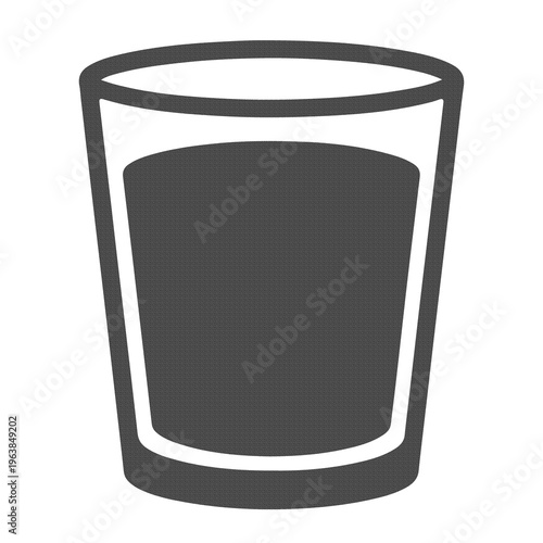 Simple Drinking Water Glass Icon Flat Minimal Beverage Symbol Hydration Concept Isolated on White PNG Transparent Background