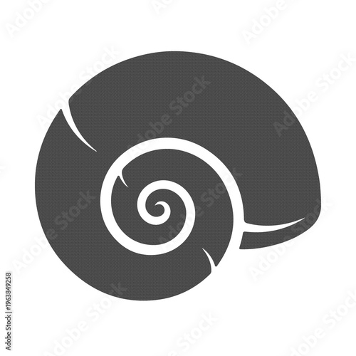 Minimal Nautilus Shell Spiral Icon Symbol Silhouette Flat Design Marine Nature Concept Isolated on White PNG Transparent Background