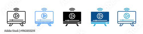 Streaming icon multiple style and collection