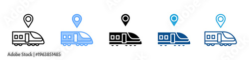 Train Travel icon multiple style and collection