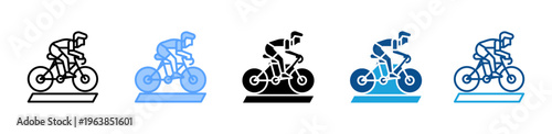 Cycling Trip icon multiple style and collection