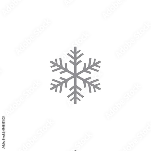A gray snowflake icon on a white background