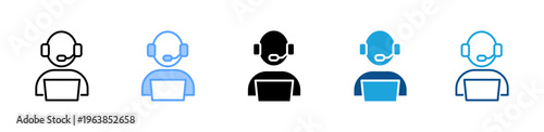 Customer Support icon multiple style and collection