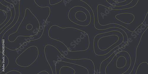 Topographic map contour lines pattern in olive green and dark gray