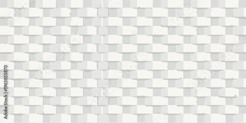 Abstract white textured wall composed of repeating cubic shapes