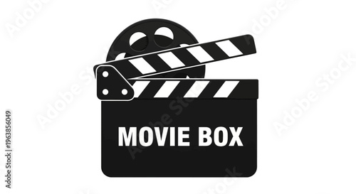 Movie clapper board film icon.