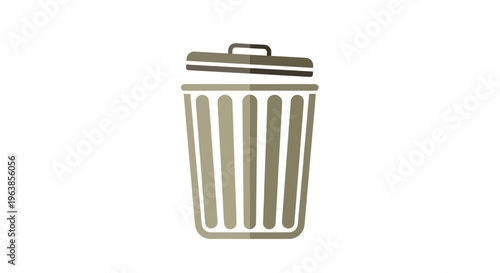 Metal Trash Can With Lid.