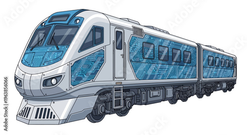Modern Electric Train Transportation Vehicle.