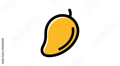 Yellow Mango Fruit Illustration Closeup.
